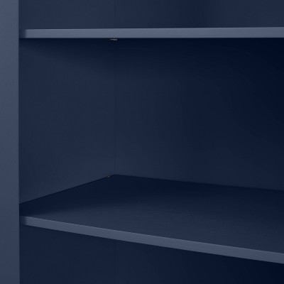 Navy Shaker-Style Tall Kitchen Storage Pantry with Adjustable Shelves