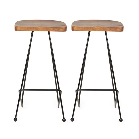 Set Of 2 Royston Handcrafted Modern, Target Wooden Bar Stools