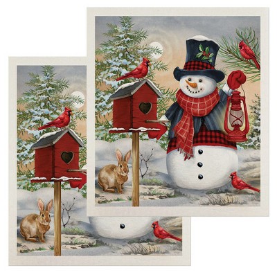 Briarwood Lane Snowman and Friends Swedish Dishcloth (2-pack)