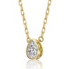 Pear-Shaped Stud Necklace with Clear Cubic Zirconia – A Classic and Elegant Design Featuring Sparkling Pear-Cut Stones for a Timeless Look - 3 of 4