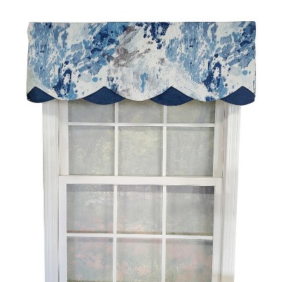 RLF Home Storm Petticoat 3" Rod Pocket Lining Luxurious and Elegant Window Treatment Valance 50" x 15" Blue