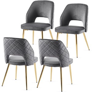NicBex Dining Chair Set of 4 Modern Velvet Fabric Kitchen Chairs with Curved Backrest for Dining Room - 1 of 4