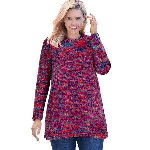 Woman Within Plus Size Crewneck Chenille Sweater - 1 of 4