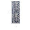 HomeRoots 8' Blue Ivory And Gray Geometric Distressed Runner Rug - 3 of 3