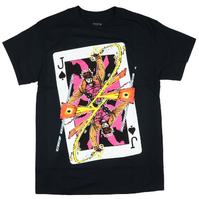 Seven Times Six Marvel Men's T-Shirt Gambit Jack of Spades Graphic Adult Shirt Black