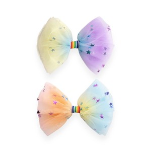 Summer Crystal - Tulle Bow Hair Clips - 2PK - 1 of 4