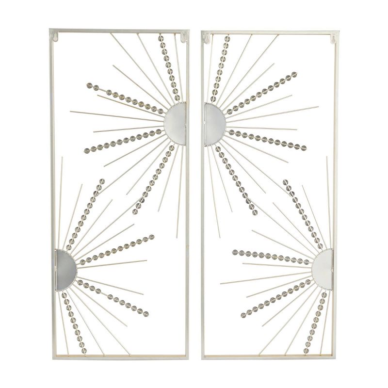 Set of 2 Geometric Half Moon Mirror Wall Decors with Gold Frame - CosmoLiving by Cosmopolitan, 3 of 6