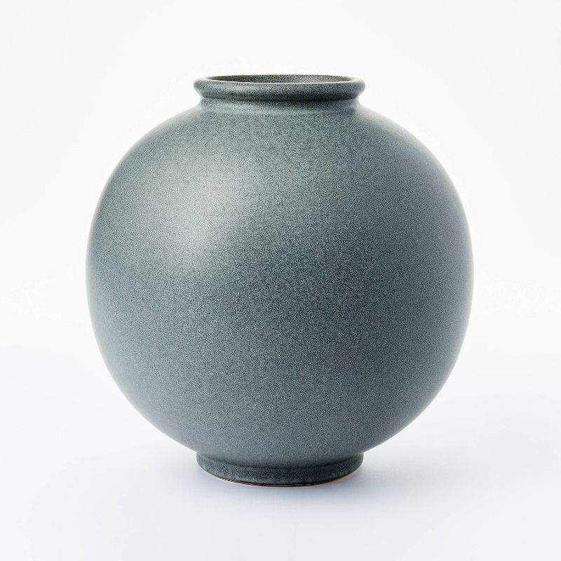 10&#34; x 10&#34; Round Earthenware Vase Gray - Threshold&#8482; designed with Studio McGee, 1 of 5