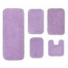 Radiant Bathroom Rugs Set, Washable Rug, Extra Soft and Absorbent bath Rug, Bath Mat Set, Bath Floor Mat Non-Slip, 5 Pcs Set with Contour, Purple - 2 of 4