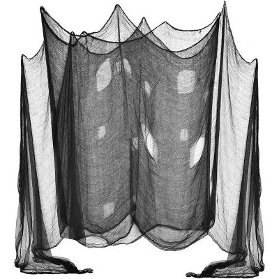 48 x 240in Halloween Creepy Cloth, Giant Cheese Cloth Tapestry for Halloween Party Supplies Decorations Outdoor Yard Home Wall Decor, Black