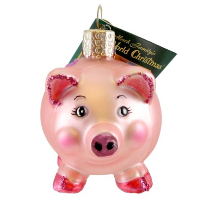 Old World Christmas 2.0 Inch Piggy Bank Ornament Money Save Coins Tree Ornaments