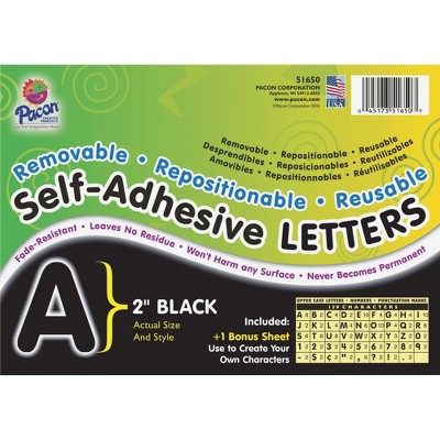 Pacon Self-Adhesive Letters 2" 159 Characters Black 51650