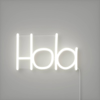 Hola LED Neon Wall Sign White - Room Essentials™