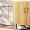 Fluted Sideboard Buffet with 3 Doors  & Adjustable Shelves, Modern Accent Cabinet - 3 of 4