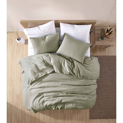 Sage Queen Linen Cotton Comforter Set with Shams