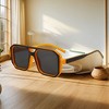 Anna-Kaci Unisex Oversized Angular Shield Sunglasses with Gradient Lenses and Bold Frame Design for Modern Street Style - 3 of 4