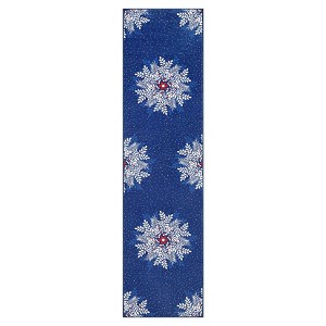 Christmas Snowflake Area Rug, Washable Non Slip Low Pile Soft Floor Carpet, Non-Shedding Throw Rug for Living Room, Bedroom - 1 of 4