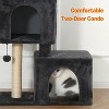 30 inch 2 Story Condo Cat Tree with Scratching Posts for Indoor, with Cozy Perch, Replaceable Dangling Balls - 4 of 4