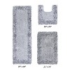 Shaggy Border Collection 3-Piece Bath Rug Set 100% Cotton Tufted Weave Ruffle Border Pattern Bathroom Rug for Machine Washable Bathmat - 2 of 4