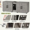 coucheta 55" Cat Litter Box Enclosure Furniture, Hiddden 3-IN-1 Wooden Cat Litter Cabinet with Barn Door & Double Rooms - 4 of 4