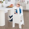 Children'S Standing Tower, Kids Kitchen Step Stool, Toddler Wooden Step Stool, Kids Montessori Stool, Adjustable Height, White - 4 of 4