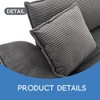 Corduroy Deep Seat Sofa Sleeper Couch Loveseat with 23-Inch Seat Depth and Pillows - Leovsnove - 4 of 4