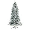 8ft. Flocked Fir Artificial Christmas Tree with Pine Cones & 500 Clear Warm LED Lights – Snowy Winter Wonderland X-Mas Tree - 3 of 4