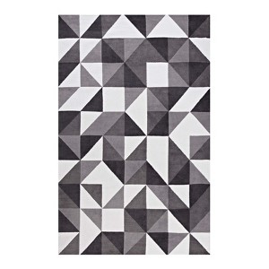 Modway Kahula Geometric Triangle Mosaic 8x10 Area Rug In Black, Gray and White - 1 of 4