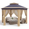 13x13 Pop Up Gazebo Outdoor Hexagonal Canopy Tent with Mosquito Netting Sides Instant Patio Canopy Shelter for Patios, Garden, Parties, Backyard - 3 of 4