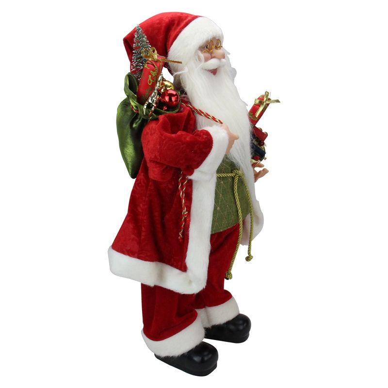 Northlight 24" Red and White Santa Claus with Presents and Drum Christmas Figure, 3 of 6