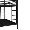 TopComfy Beds Queen over Queen Heavy Duty Metal Bunk Bed with Twin Trundle Space Saving Design Bedroom Furniture for Bedroom, Black, 63"*65"*116.18" - 4 of 4