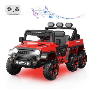 Jojoka 24V Ride on Car with 6 Wheels, 4WD Switchable Battery Powered Toy Car, Lights, Bluetooth, 3 Speeds, Remote Control - 1 of 4