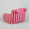 Vynxaria Bean Bag Seats Pink & White Striped Tufted Sofa Chair for Adults & Kids with Handy Pockets - 4 of 4