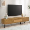 KTMBDW TV Stand for TVs up to 80'', Entertainment Center With Rattan 3 Cabinets, Long Boho Media Console for Living Room, Natural - 4 of 4