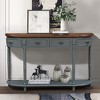 Bella Depot Curved 52" Half Moon Sofa Console Table with 2 Drawers and Open Shelf - 2 of 4