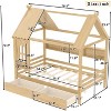 Twin/Full House Bed Solid Wood Platform Bed Frame with Storage Drawers/Shelves, Childlike Window Design - ModernLuxe - 4 of 4