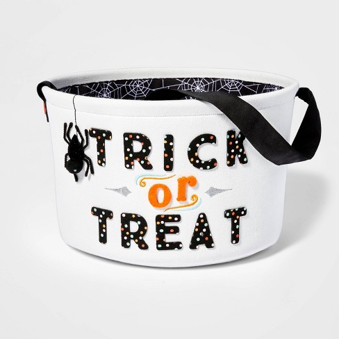 White Trick Or Treat Halloween Candy Fabric Basket Hyde Eek Boutique Target