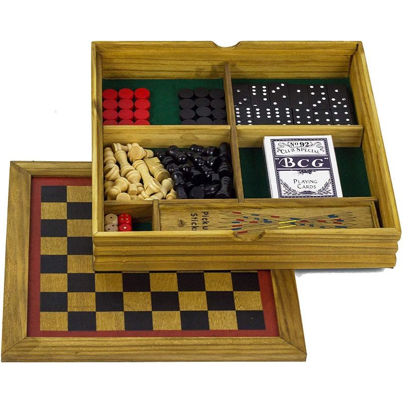 Professor Puzzle Wooden Games Portable Six in One Combination Game Set Compendium, 3 of 5