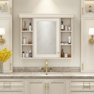 35'' x 28'' Bathroom Medicine Cabinet with Mirror, 6 Open Shelves, Bathroom Wall Cabinet with Mirrors Door, Mirrored Bathroom Wall Cabinet - 1 of 4