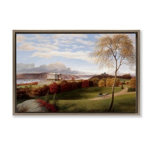 Stupell Industries Folk Painting Landscape Floating Frame Canvas Art - 1 of 4