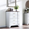 Farmhouse 4 Drawers Dresser for Bedroom, Wide Dresser, Wood Rustic Chest of Drawers with Metal Handle,Tall Curved Drawer Dressers - 3 of 4