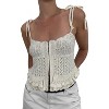 Women's Crochet Knit Ruffle Hem Tank Top - Sky to Moon - image 4 of 4