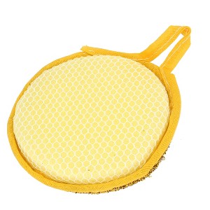 Unique Bargains Kitchen Sponge Bowl Dish Scrubber Cleaning Pad Yellow Gold Tone - 1 of 3
