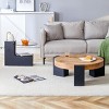 Modern 2-Piece Detachable Coffee Table Set with MDF Wood & Glass Top,Nesting Round Center Tables for Living Room-Baofuwish - 3 of 4