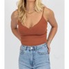 Women's V-NECK DETAIL THICK KNIT TANK - OLIVACEOUS - 2 of 4