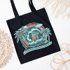 City Creek Prints Happiness Comes In Waves Vintage Canvas Tote Bag - 15x16 - Black - 2 of 2
