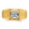 Black Bow Jewelry Men's 10K Two Tone Gold & 1/6 CT Diamond Tapered Band - 2 of 4