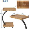 GustoWave C-Shaped Side Table With Wheels, 360° Rotating Side Table With 2-Layer Storage Shelves, Adjustable Height, Suitable For Living Room, Bedroom - 2 of 4