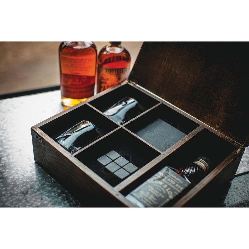 11pc Whiskey Box Gift Set Oak Wood - Picnic Time, 4 of 9