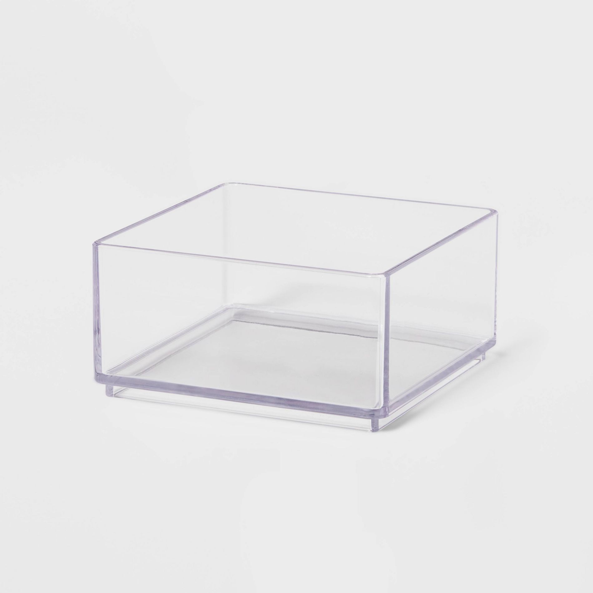 Small 4"x4"x2" Plastic Organizer Tray Clear - Brightroom™: Bathroom Acrylic Organizer Bin